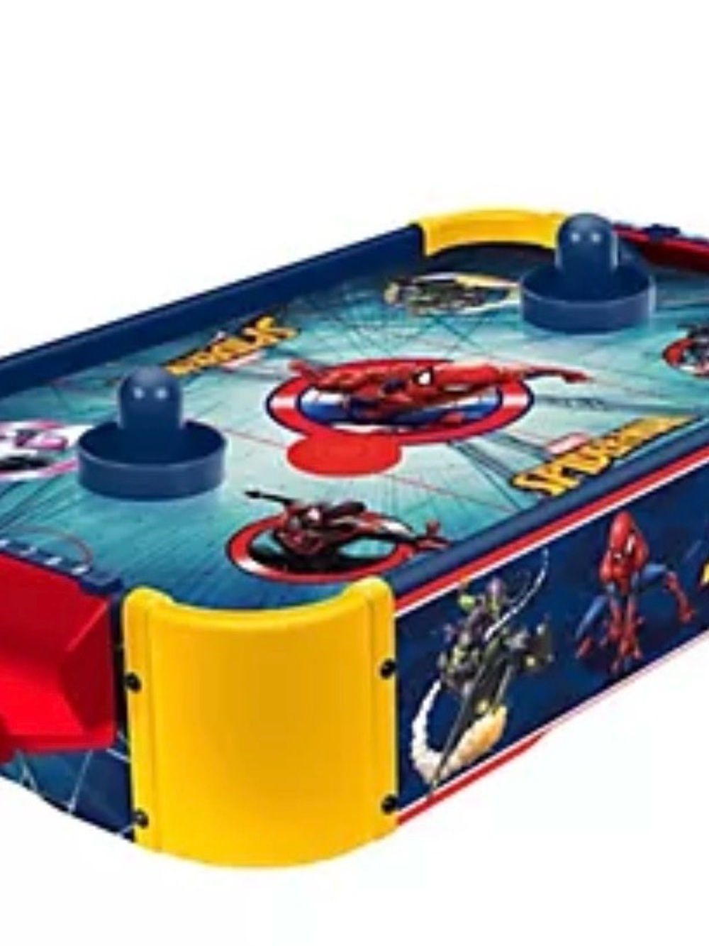 Spider-Man Themed Kids Air Hockey Table - Blue & Yellow new with damaged box